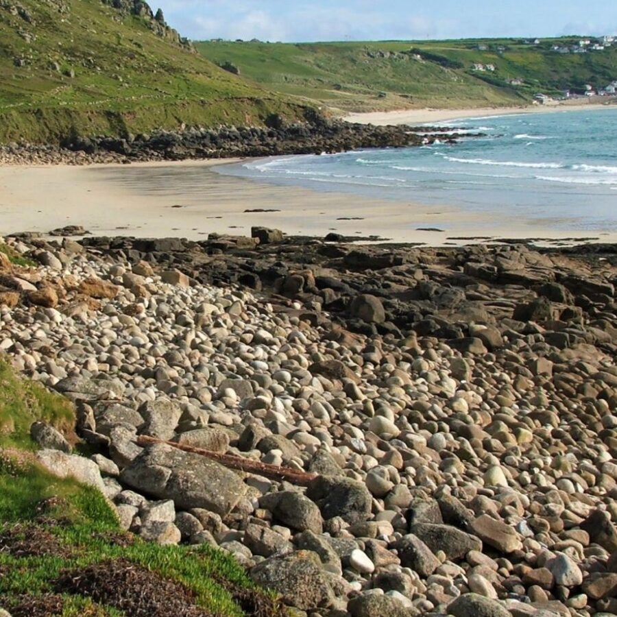 Empty beach at Gwenver