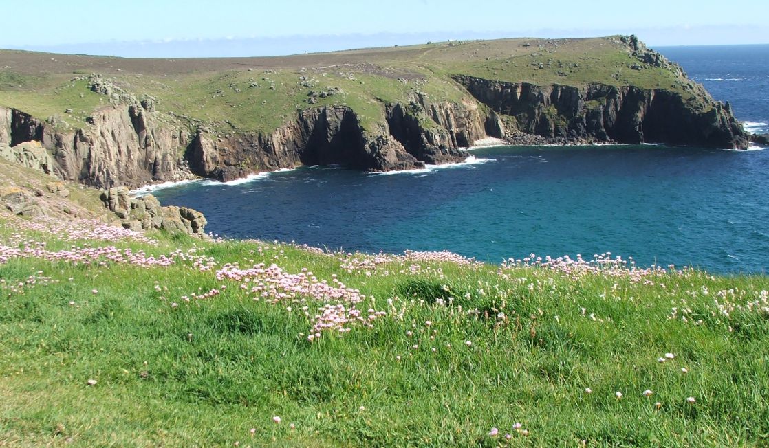 West Coast cliffs and blue sea