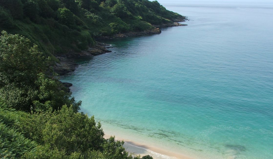 Blue seas at Hawk's Point at Carbis Bay, Cornwall