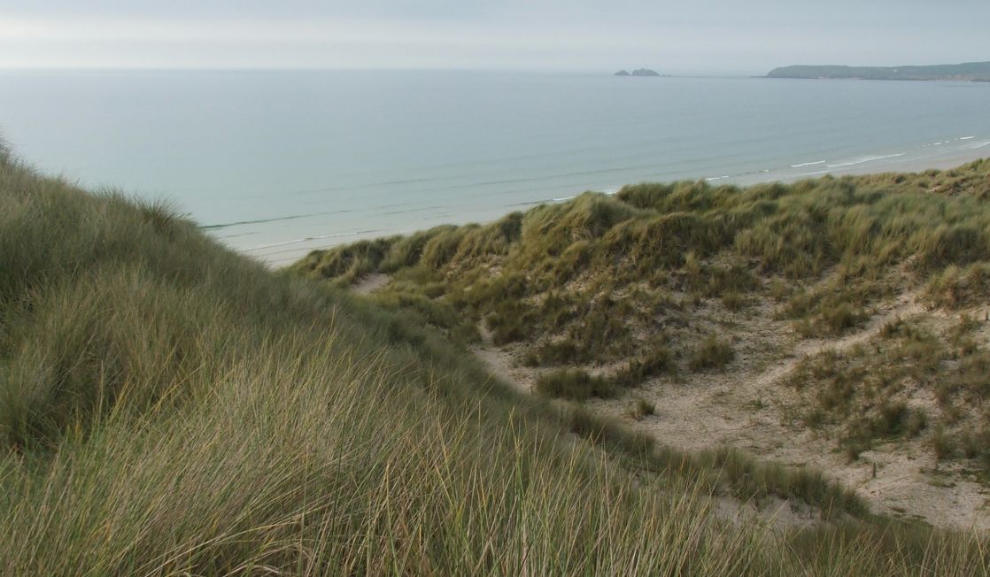 Sand dunes in St Ives Bay