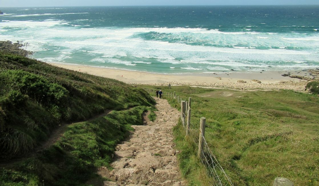 Steps at Gwenver, Cornwall