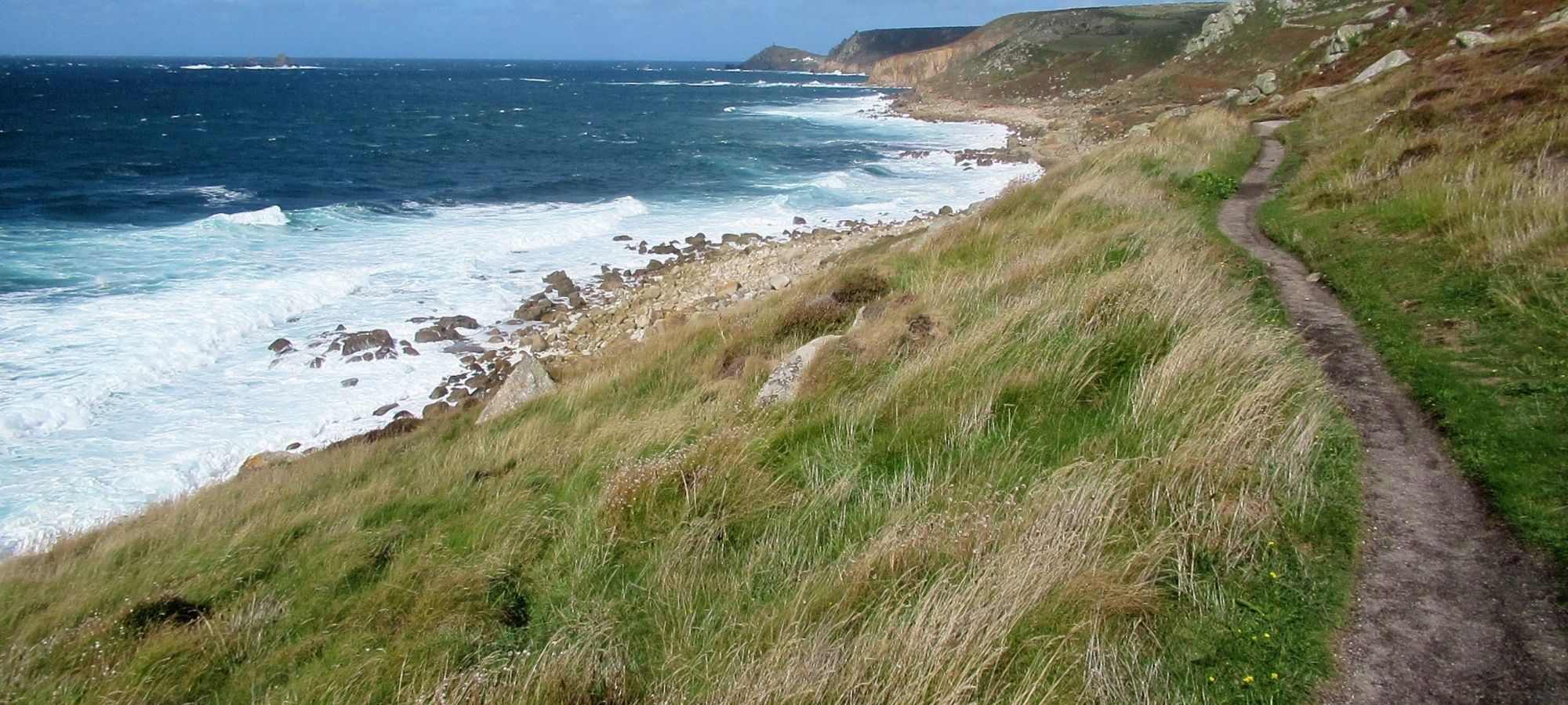 Coast path running next to the sea