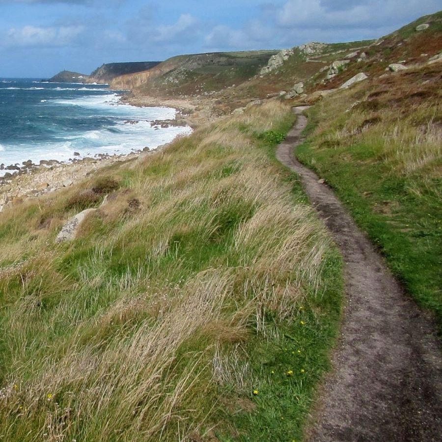 Coast path running next to the sea
