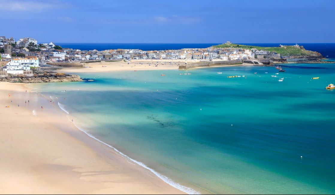 St Ives harbour and boats