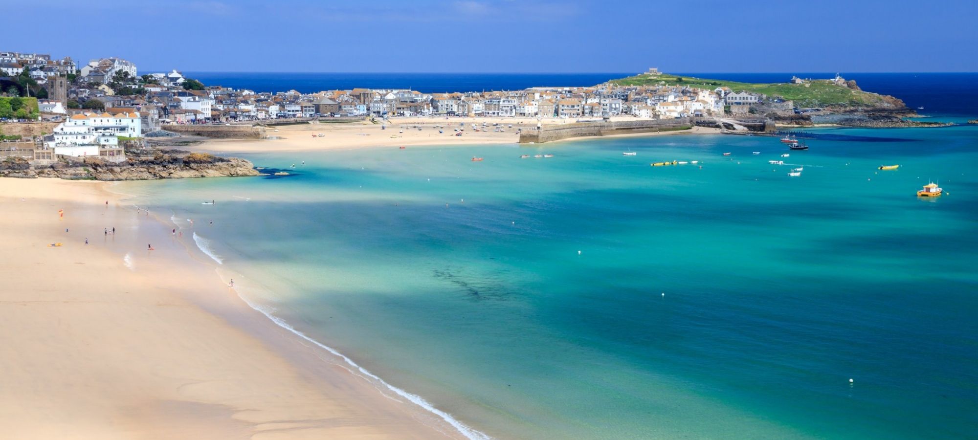 St Ives harbour and boats