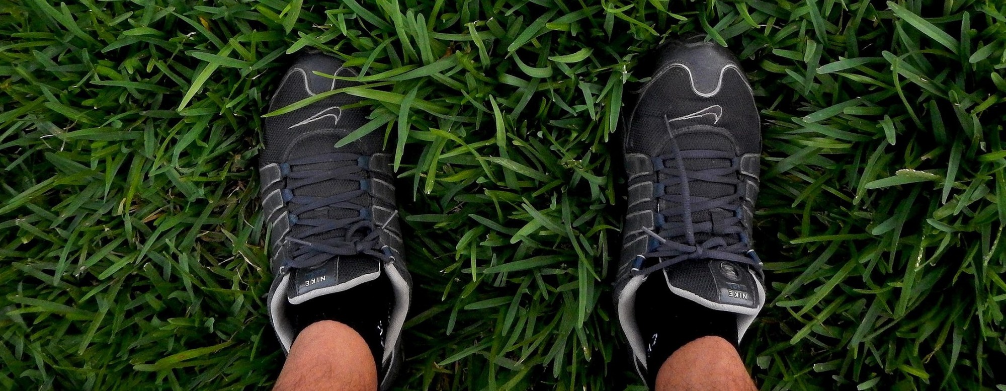 walking boots in grass