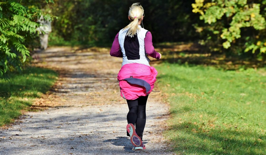 lady jogging in the park