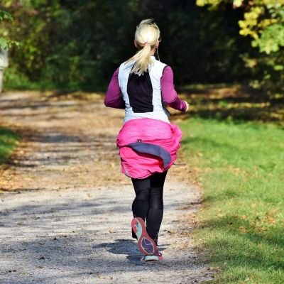 lady jogging in the park