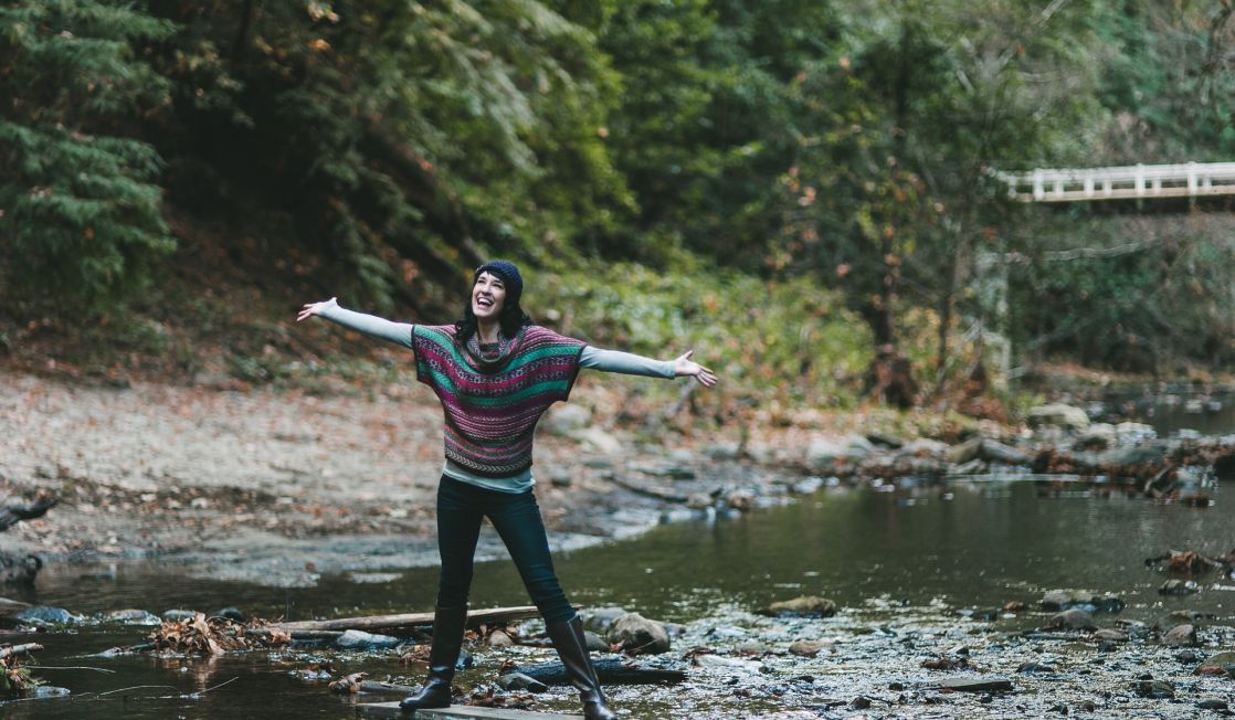woman relaxing in nature