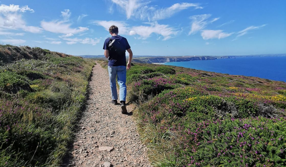 Walker on the coast path