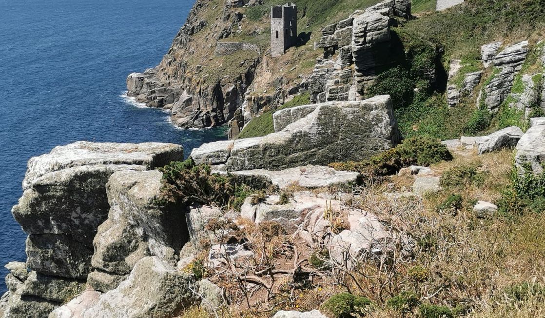 Trewarvas cliffs with engine houses