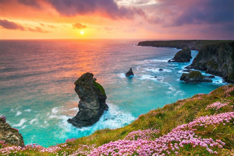 Bedruthan Steps in mid May