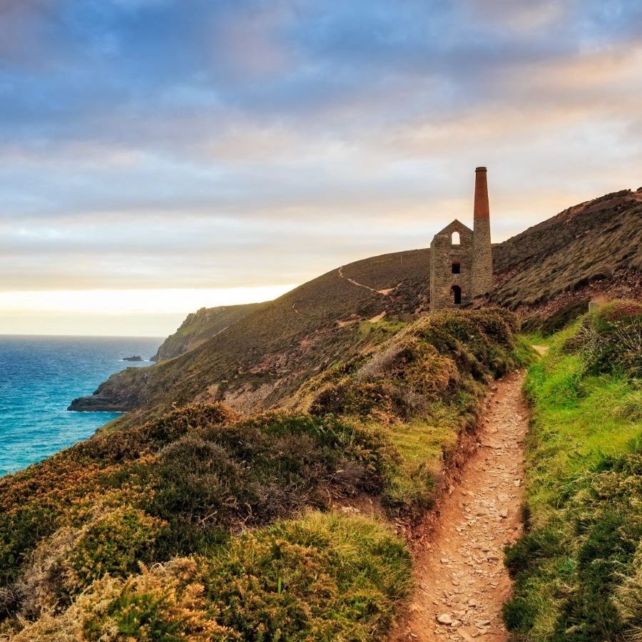 St Agnes coast path and engine house